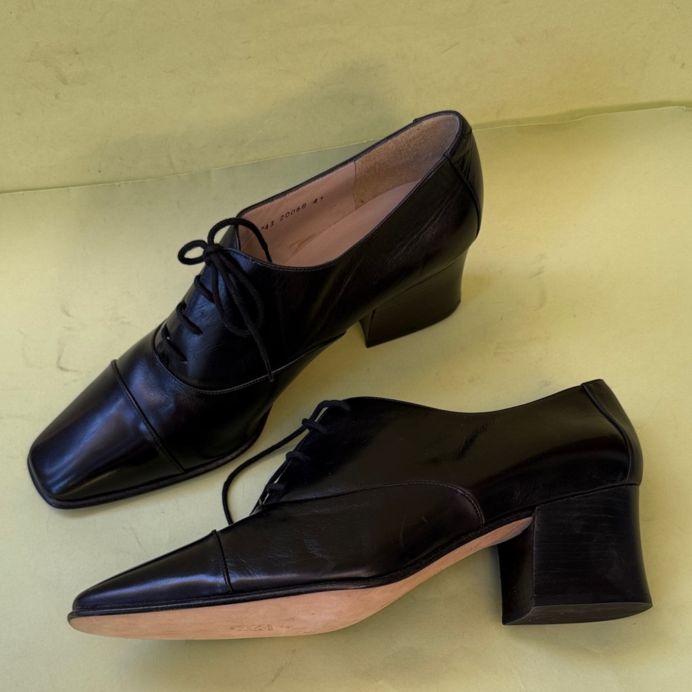 New Vintage 90’s Martinez Valero Black All Leather booties - Picture 5 of 9
